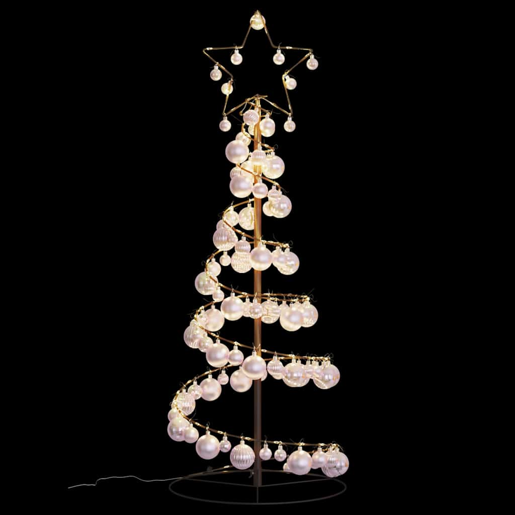 Arbre de Noël cône lumineux avec boules 80 LED 120 cm - Xios Store SNC