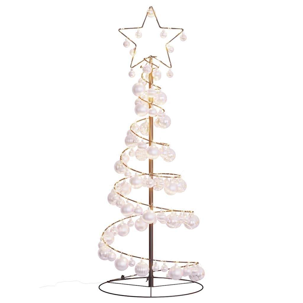 Arbre de Noël cône lumineux avec boules 80 LED 120 cm - Xios Store SNC