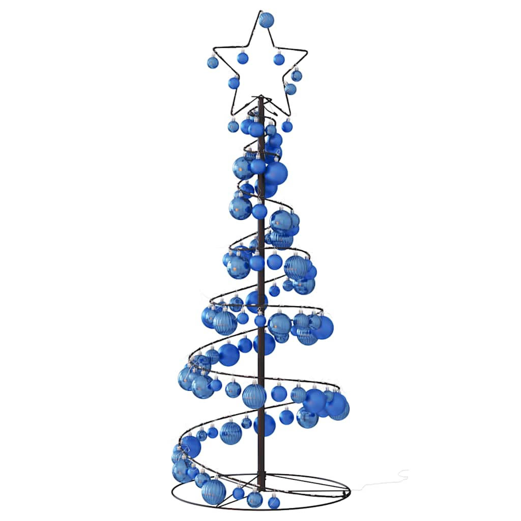 Arbre de Noël cône lumineux avec boules 80 LED 120 cm - Xios Store SNC