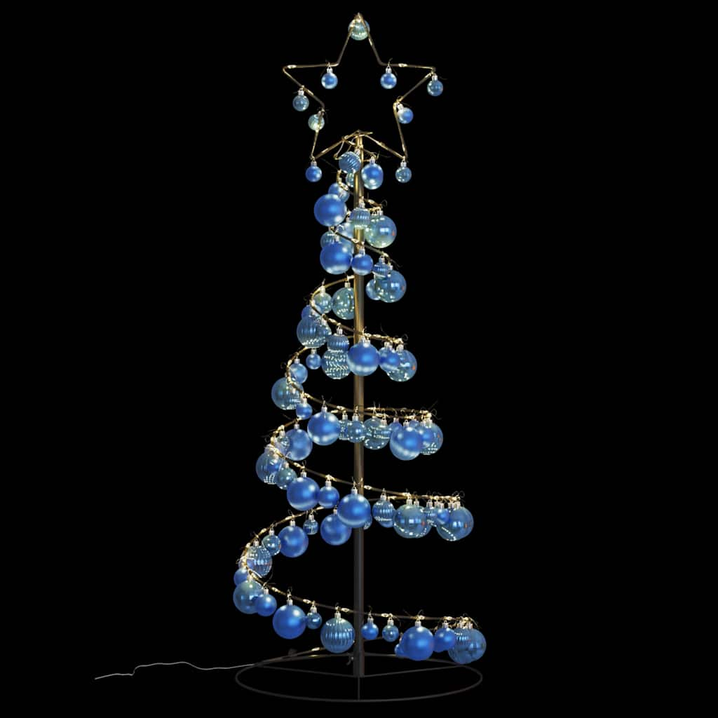 Arbre de Noël cône lumineux avec boules 80 LED 120 cm - Xios Store SNC