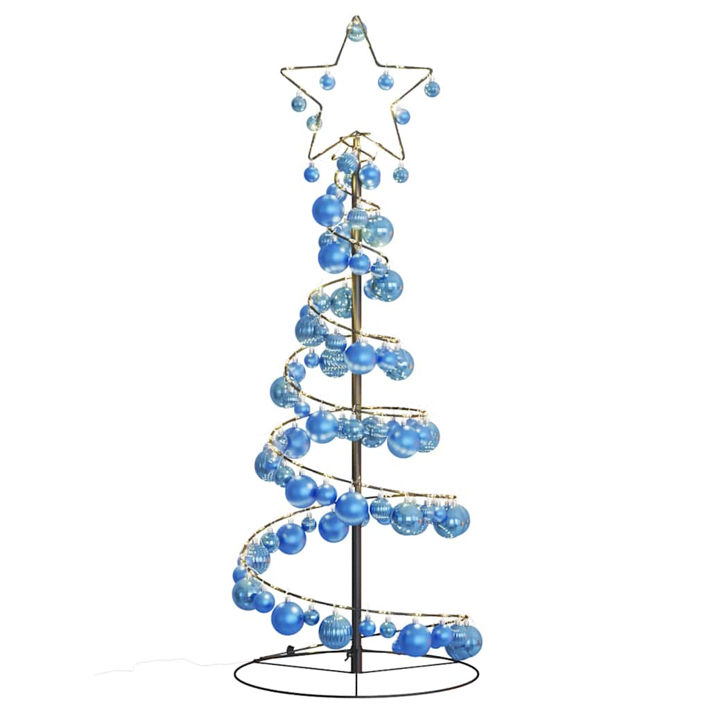 Arbre de Noël cône lumineux avec boules 80 LED 120 cm - Xios Store SNC