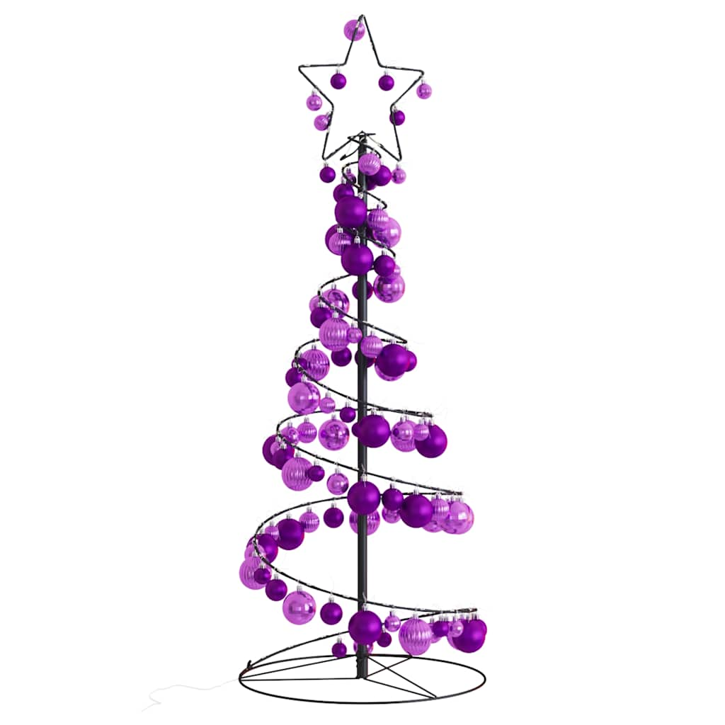 Arbre de Noël cône lumineux avec boules 80 LED 120 cm - Xios Store SNC