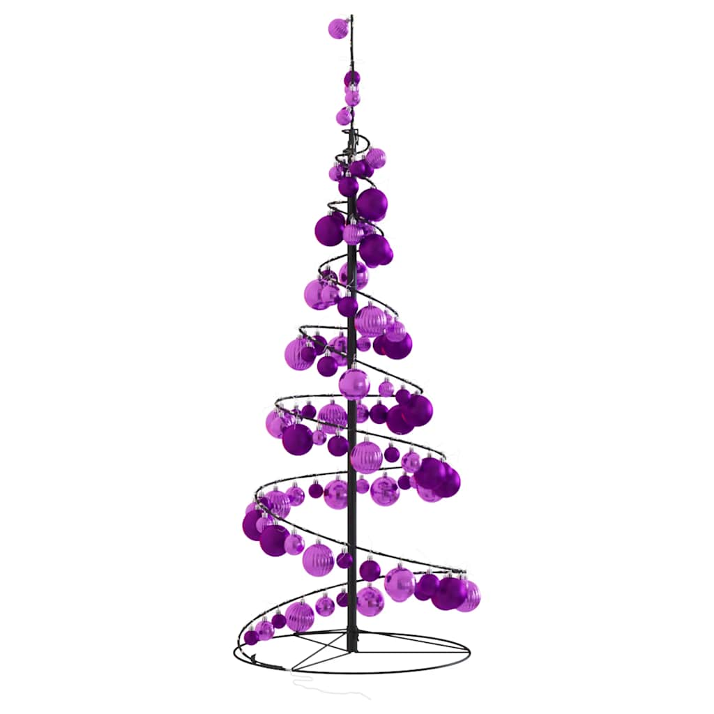 Arbre de Noël cône lumineux avec boules 80 LED 120 cm - Xios Store SNC