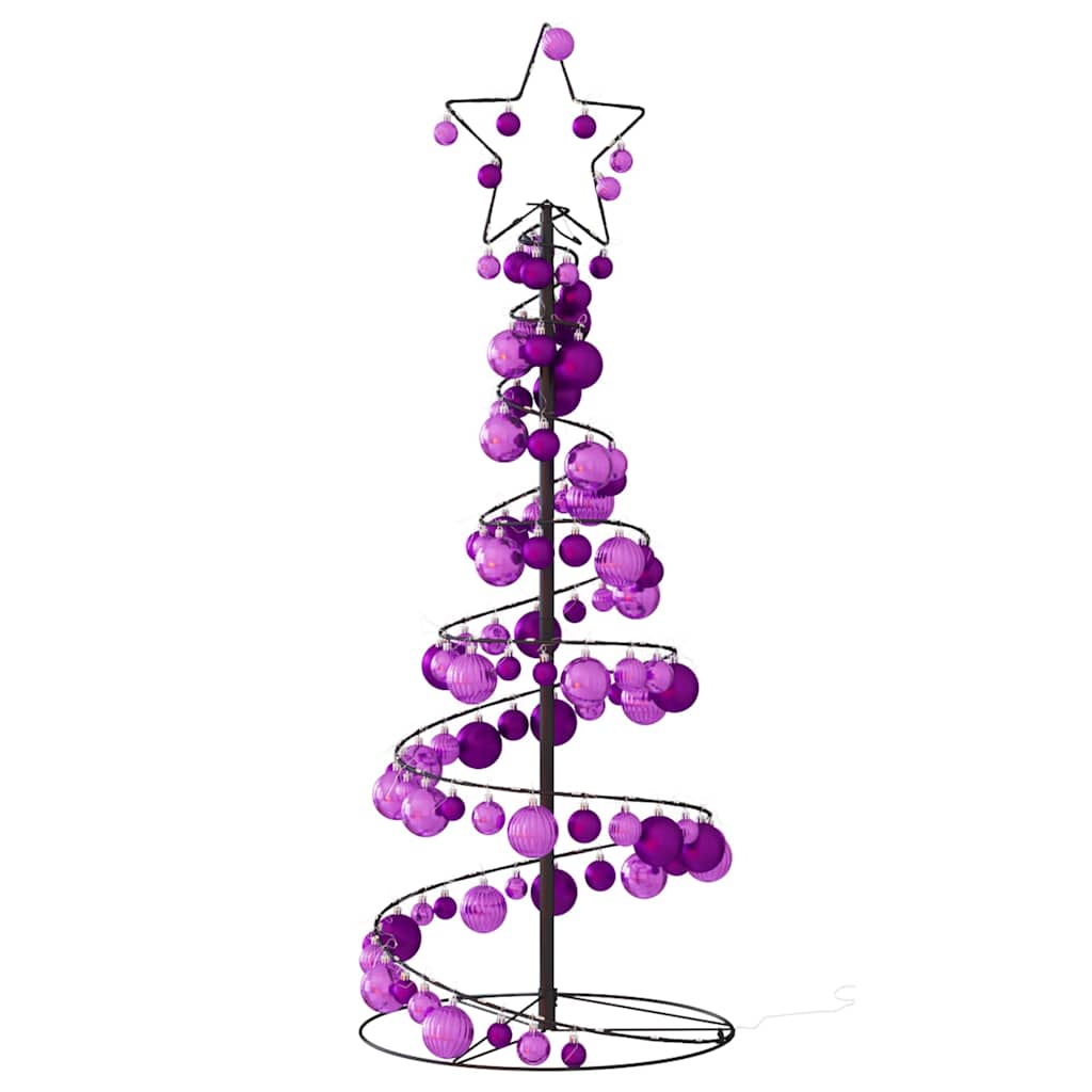 Arbre de Noël cône lumineux avec boules 80 LED 120 cm - Xios Store SNC