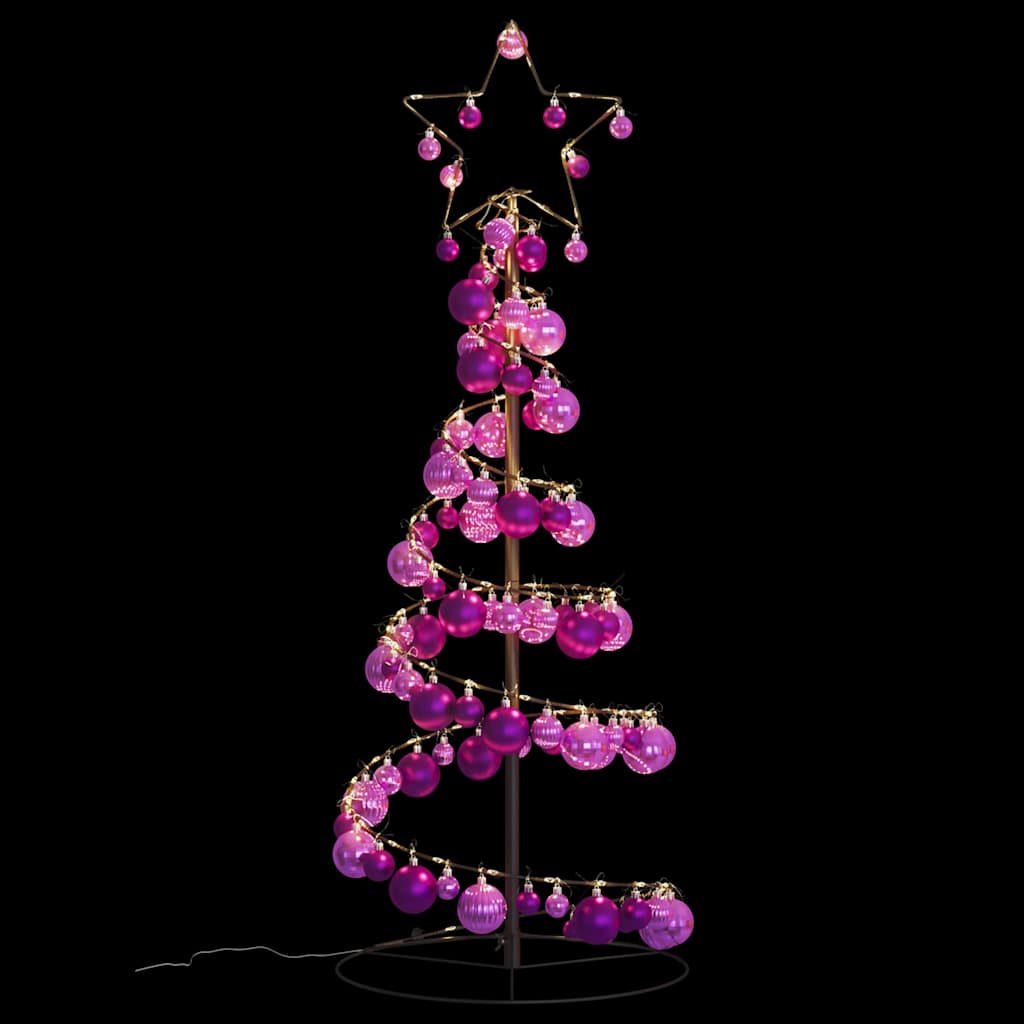 Arbre de Noël cône lumineux avec boules 80 LED 120 cm - Xios Store SNC