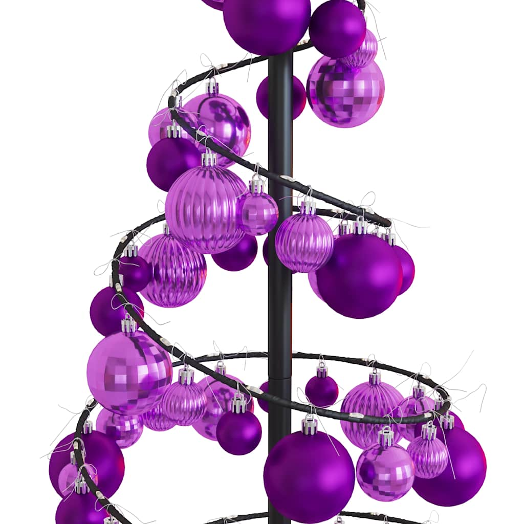 Arbre de Noël cône lumineux avec boules 80 LED 120 cm - Xios Store SNC