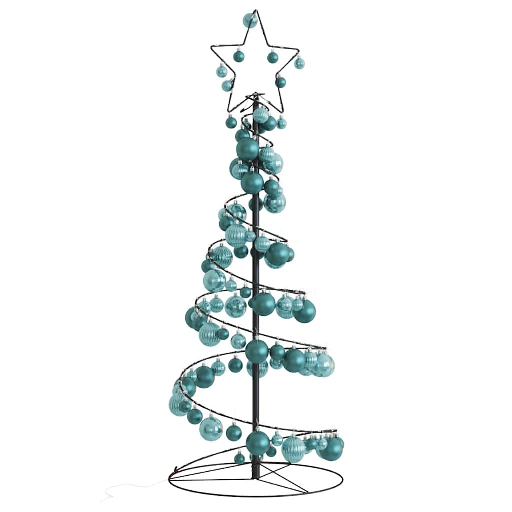 Arbre de Noël cône lumineux avec boules 80 LED 120 cm - Xios Store SNC