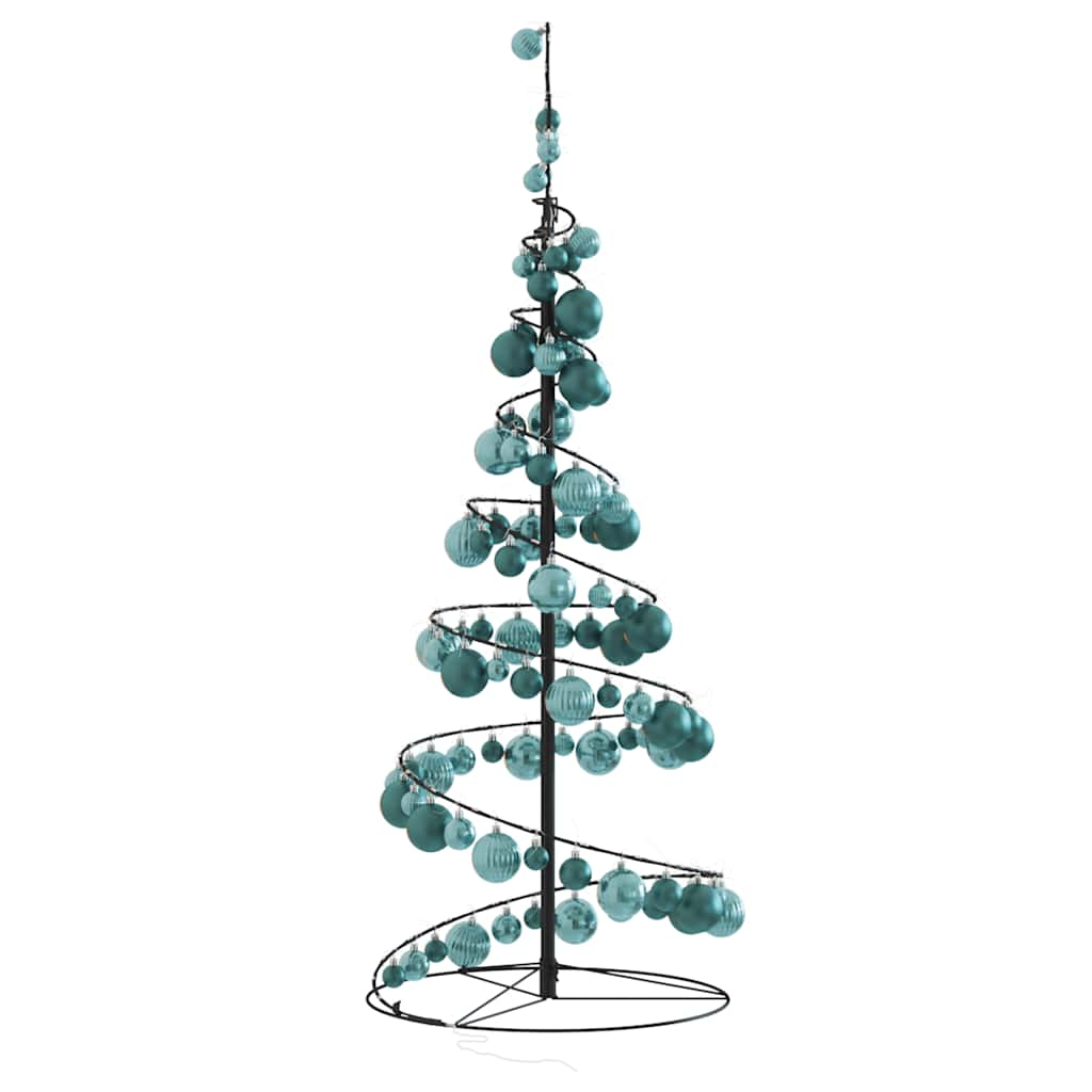 Arbre de Noël cône lumineux avec boules 80 LED 120 cm - Xios Store SNC