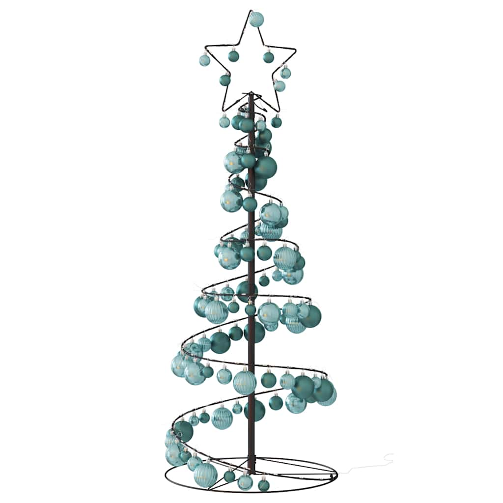 Arbre de Noël cône lumineux avec boules 80 LED 120 cm - Xios Store SNC