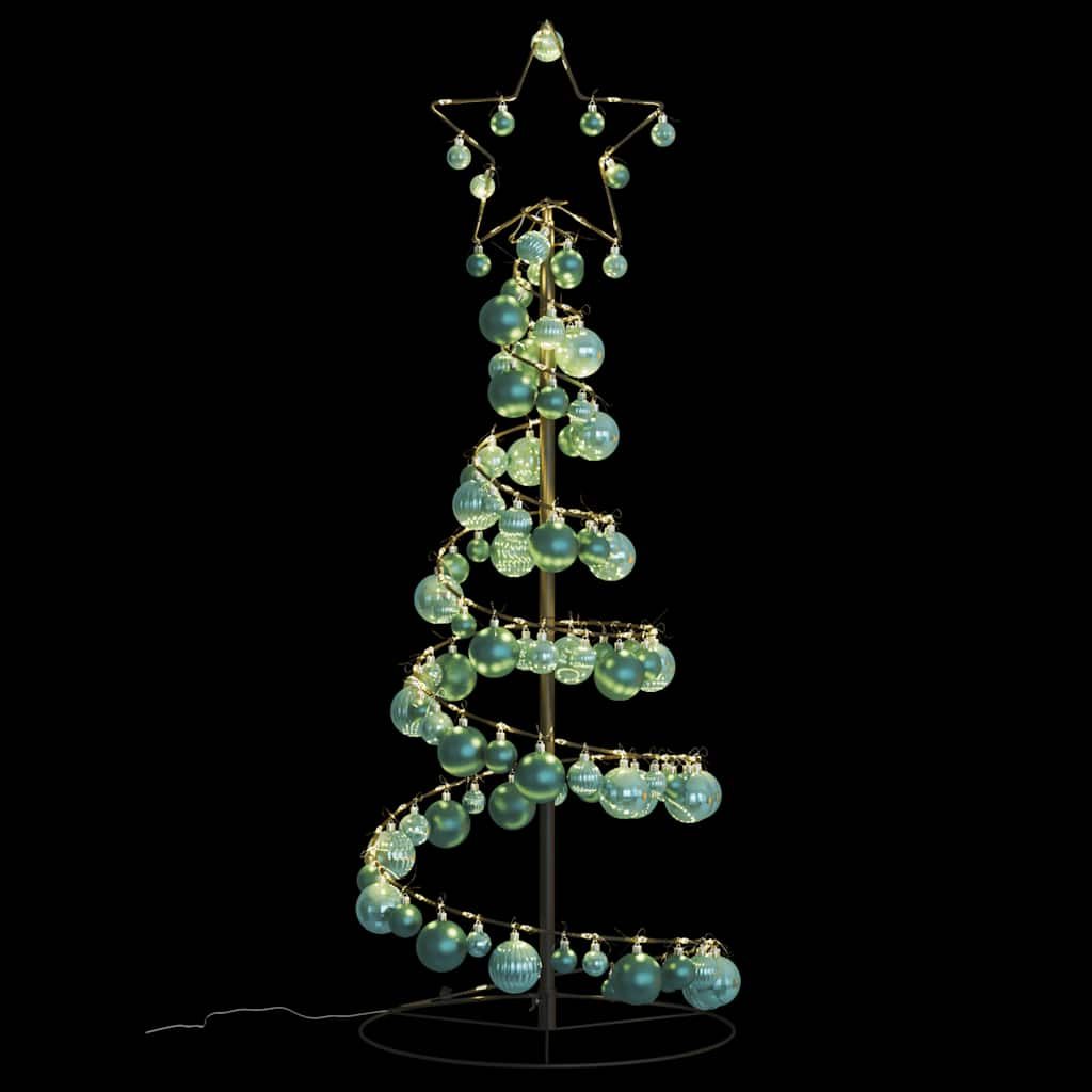 Arbre de Noël cône lumineux avec boules 80 LED 120 cm - Xios Store SNC