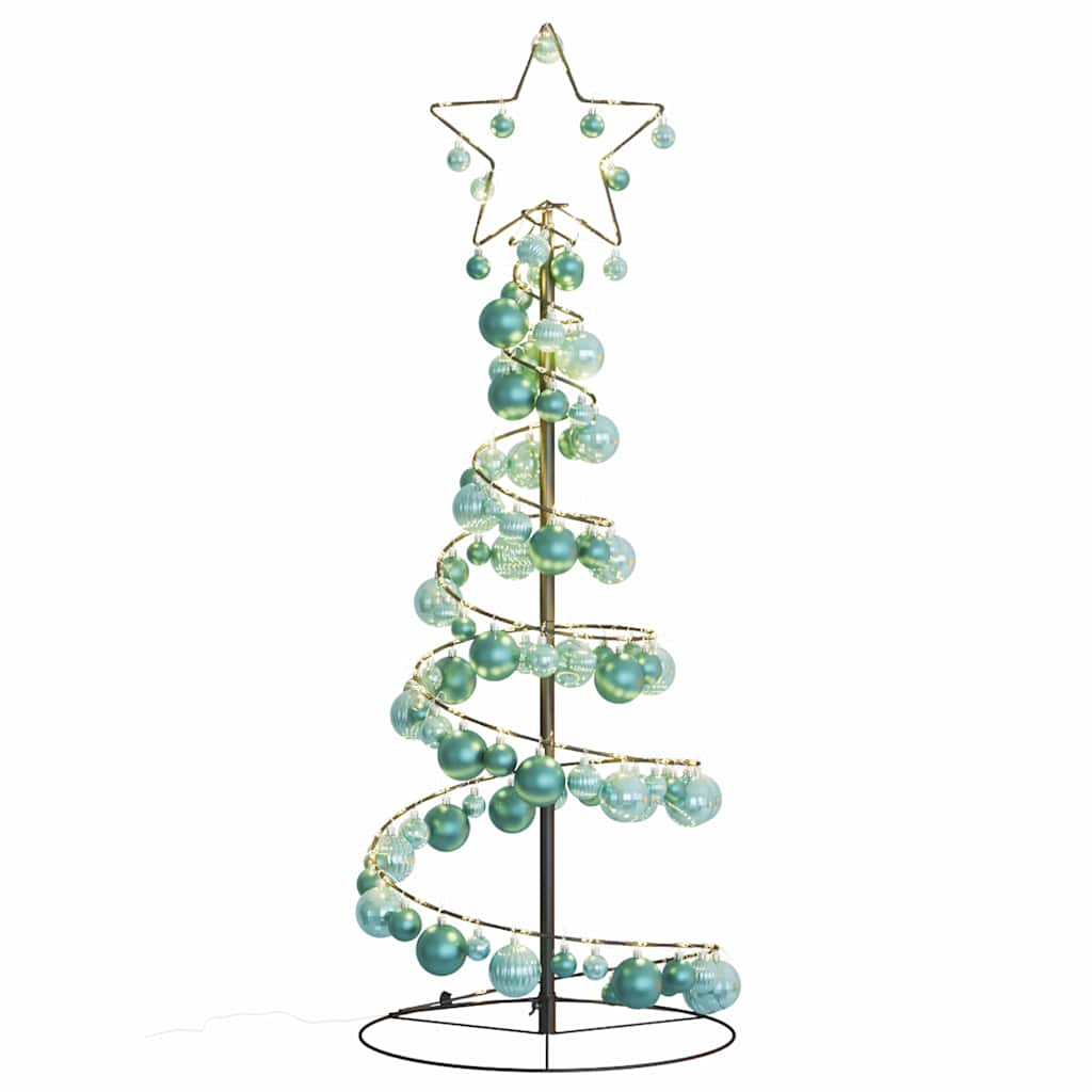 Arbre de Noël cône lumineux avec boules 80 LED 120 cm - Xios Store SNC