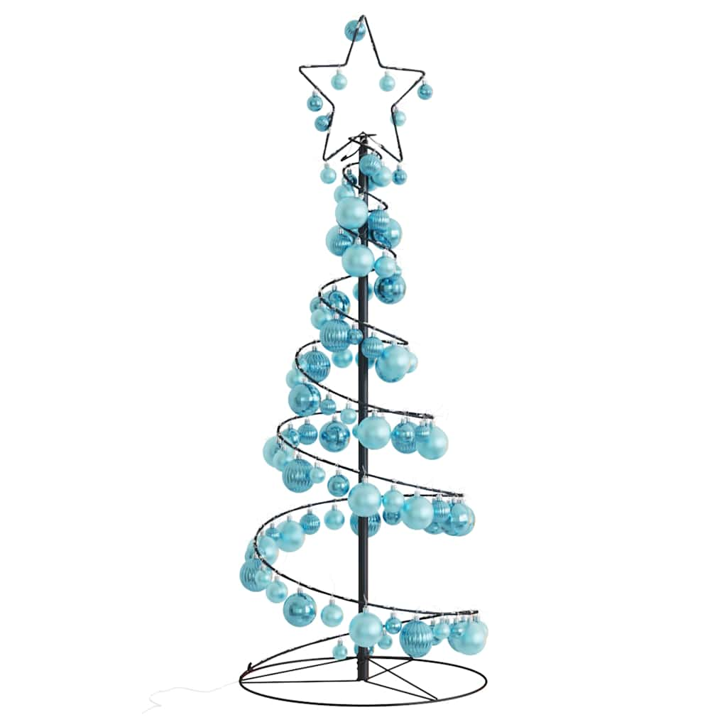 Arbre de Noël cône lumineux avec boules 80 LED 120 cm - Xios Store SNC