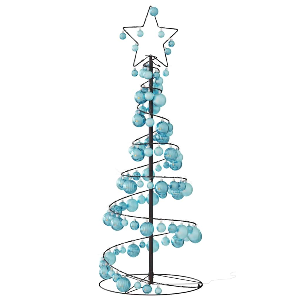 Arbre de Noël cône lumineux avec boules 80 LED 120 cm - Xios Store SNC