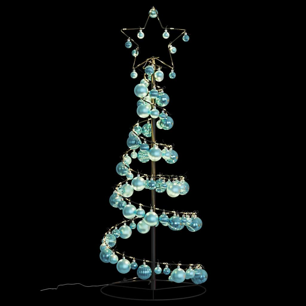 Arbre de Noël cône lumineux avec boules 80 LED 120 cm - Xios Store SNC