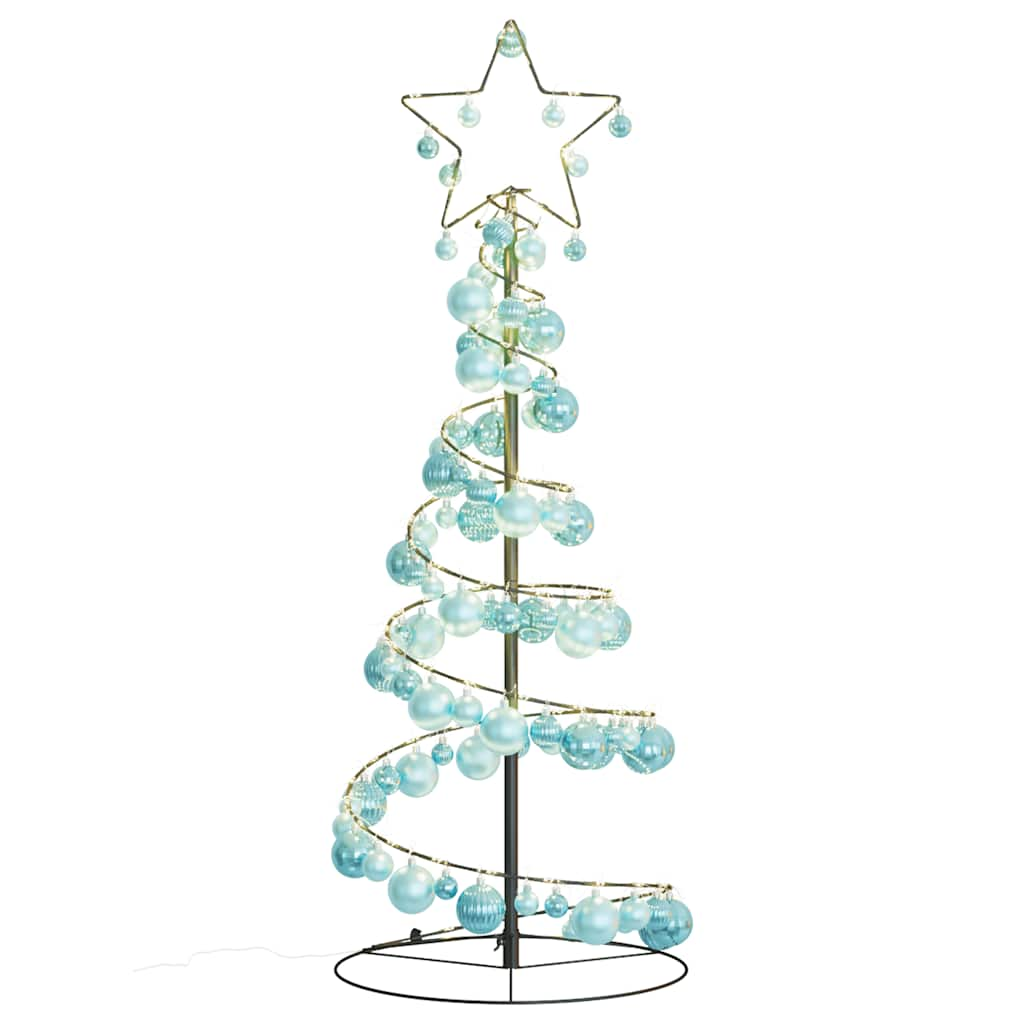 Arbre de Noël cône lumineux avec boules 80 LED 120 cm - Xios Store SNC