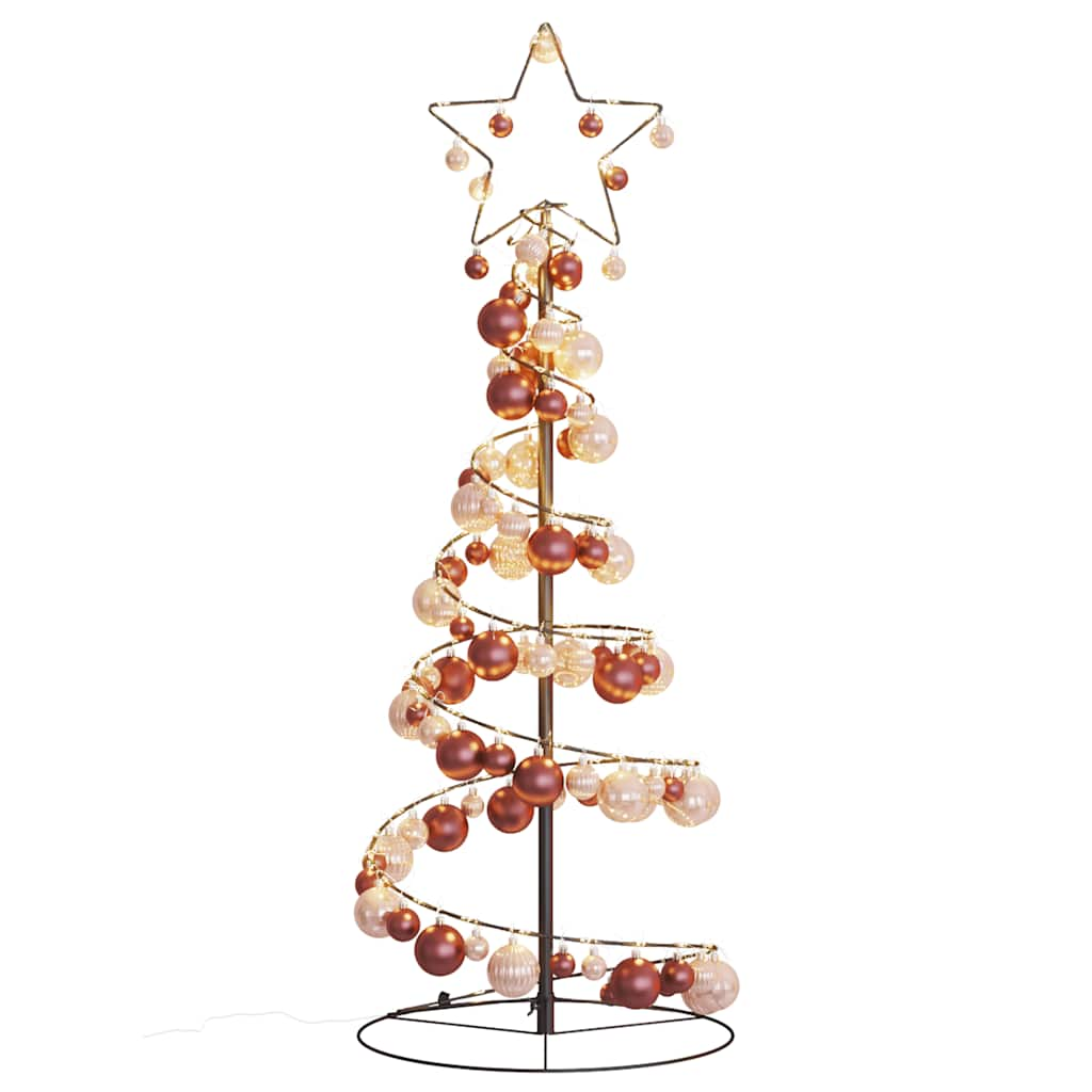 Arbre de Noël cône lumineux avec boules 80 LED 120 cm - Xios Store SNC