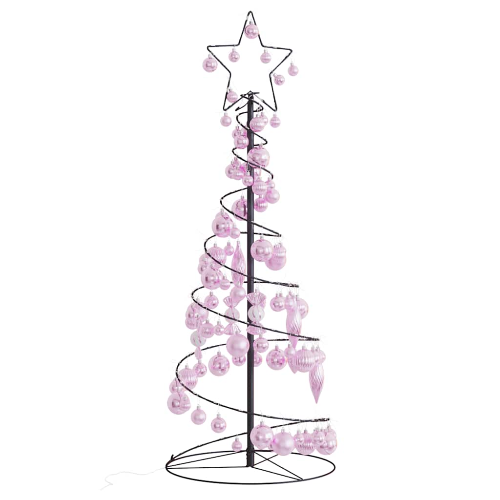 Arbre de Noël cône lumineux avec boules 80 LED 120 cm - Xios Store SNC