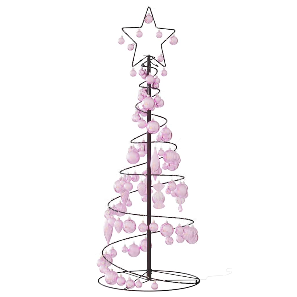 Arbre de Noël cône lumineux avec boules 80 LED 120 cm - Xios Store SNC