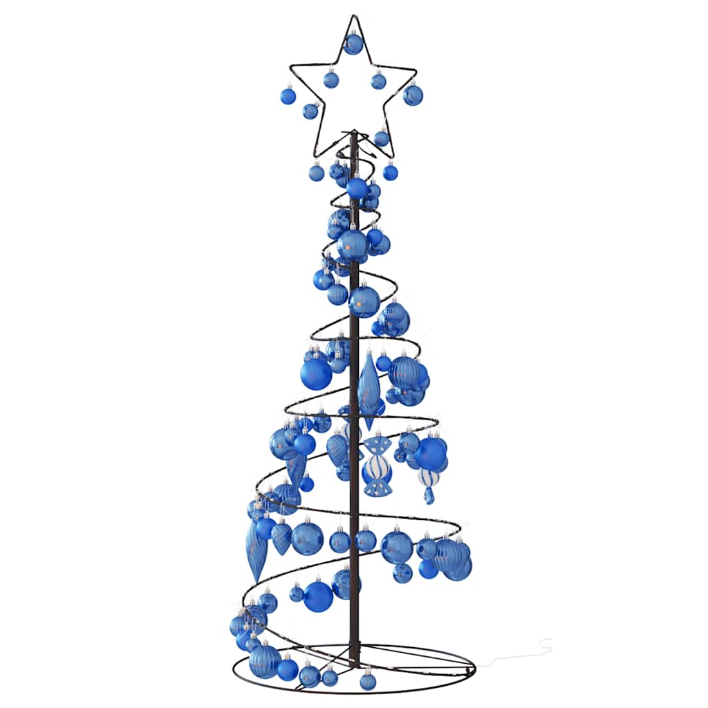 Arbre de Noël cône lumineux avec boules 80 LED 120 cm - Xios Store SNC