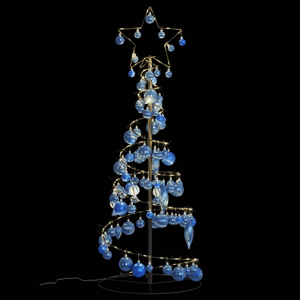 Arbre de Noël cône lumineux avec boules 80 LED 120 cm - Xios Store SNC