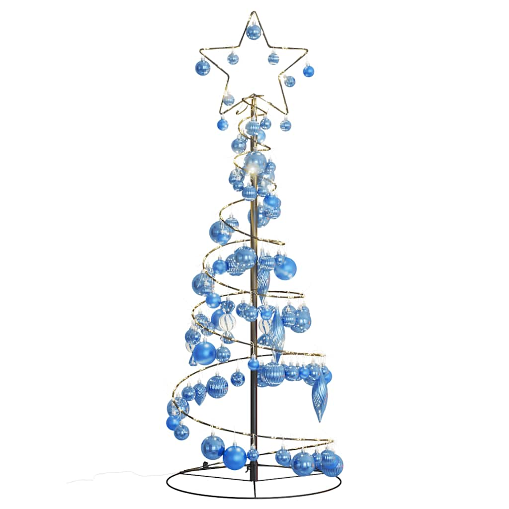 Arbre de Noël cône lumineux avec boules 80 LED 120 cm - Xios Store SNC