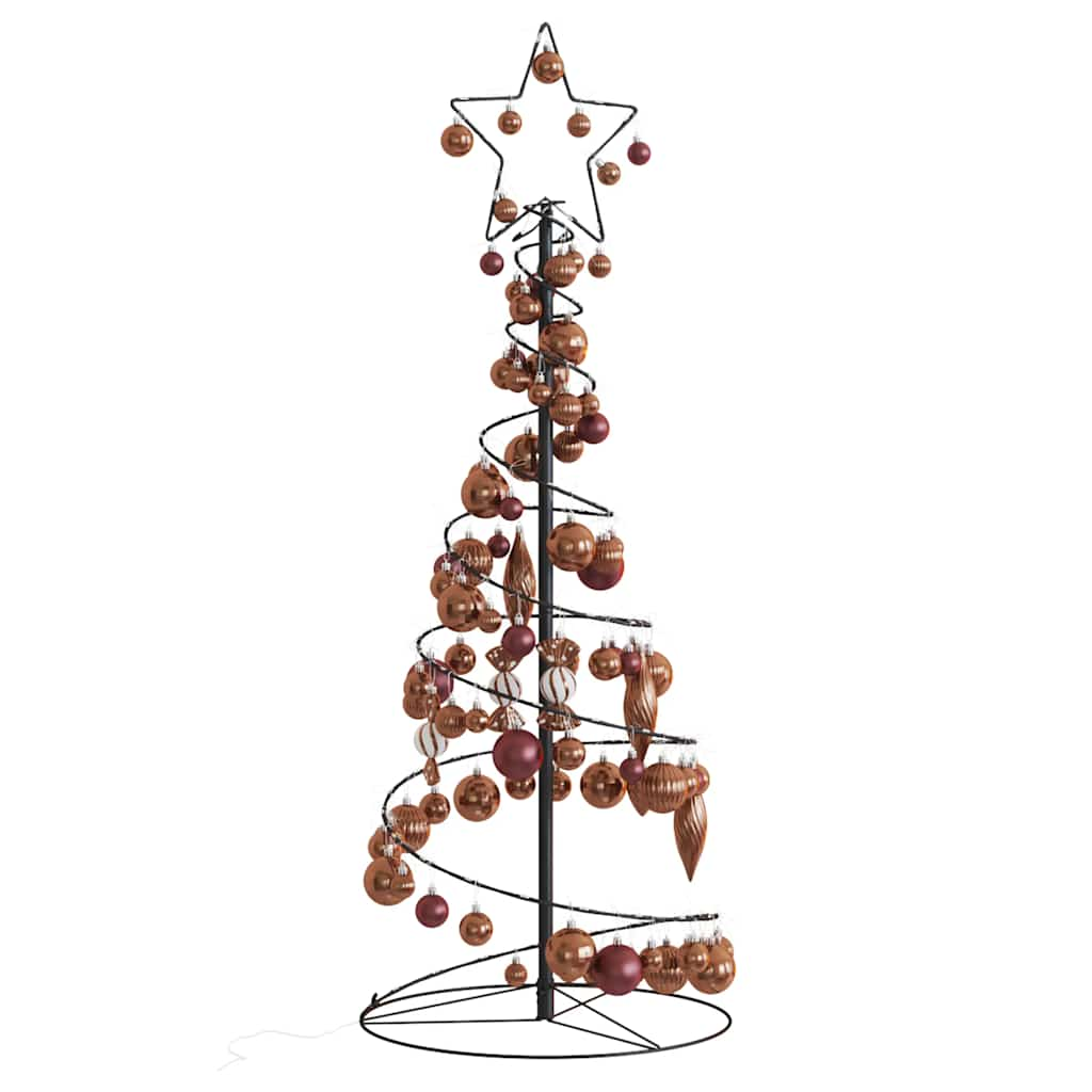 Arbre de Noël cône lumineux avec boules 80 LED 120 cm - Xios Store SNC