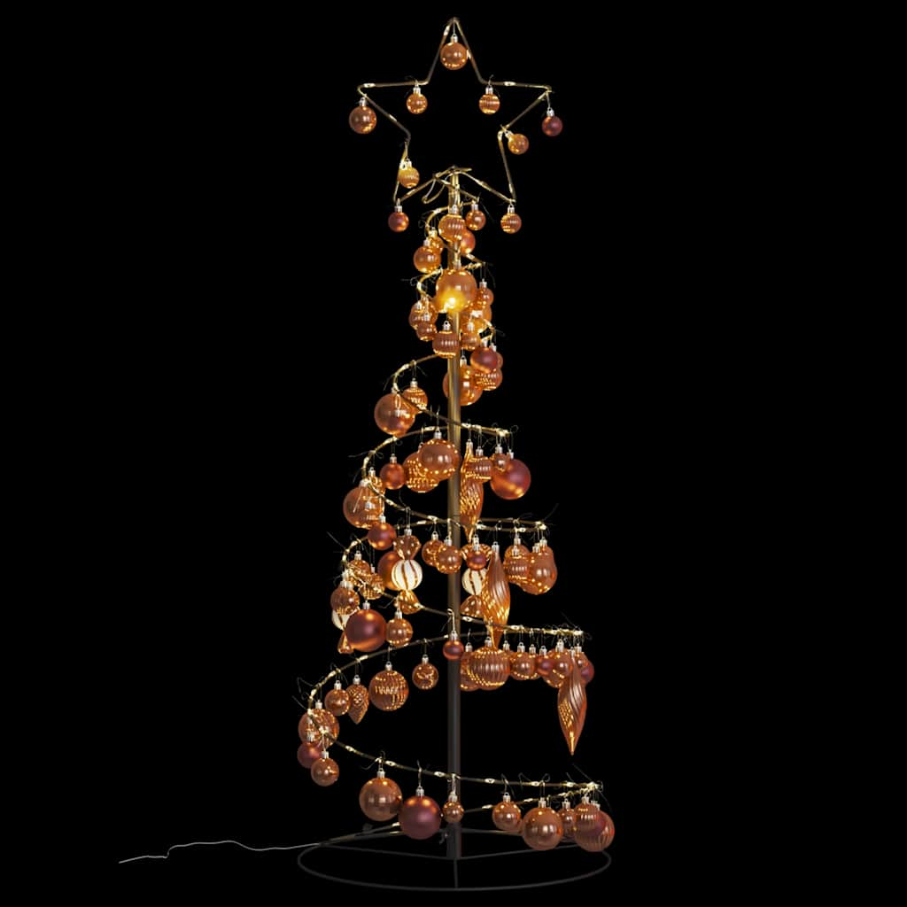 Arbre de Noël cône lumineux avec boules 80 LED 120 cm - Xios Store SNC