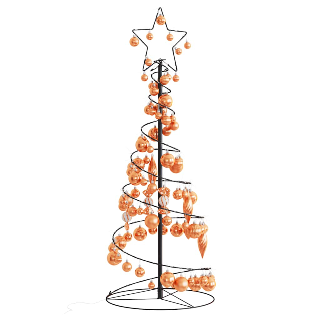 Arbre de Noël cône lumineux avec boules 80 LED 120 cm - Xios Store SNC