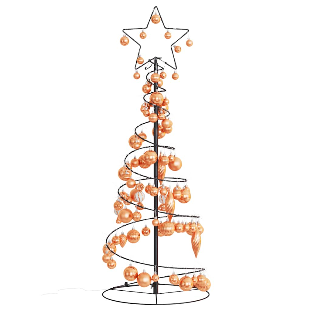 Arbre de Noël cône lumineux avec boules 80 LED 120 cm - Xios Store SNC