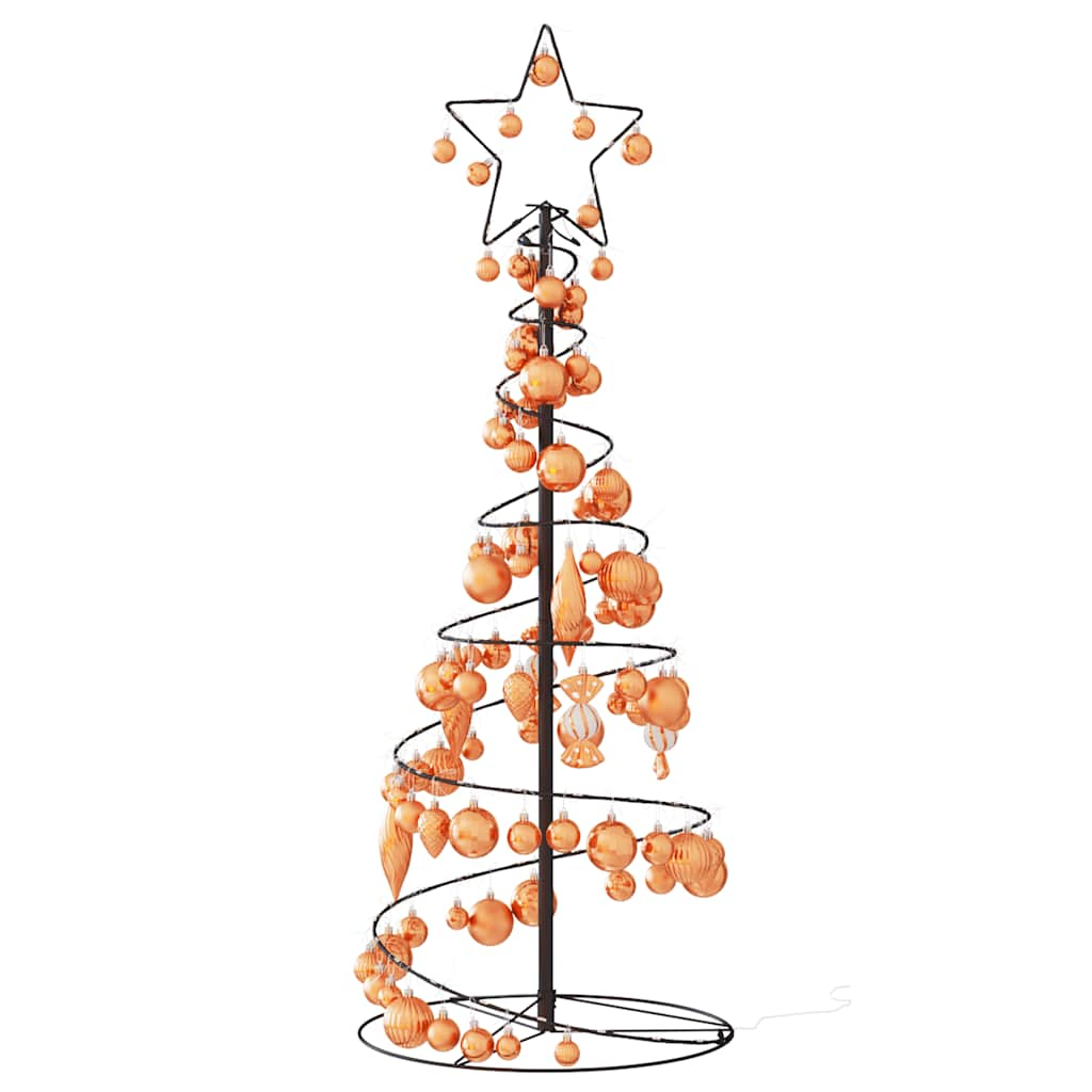 Arbre de Noël cône lumineux avec boules 80 LED 120 cm - Xios Store SNC