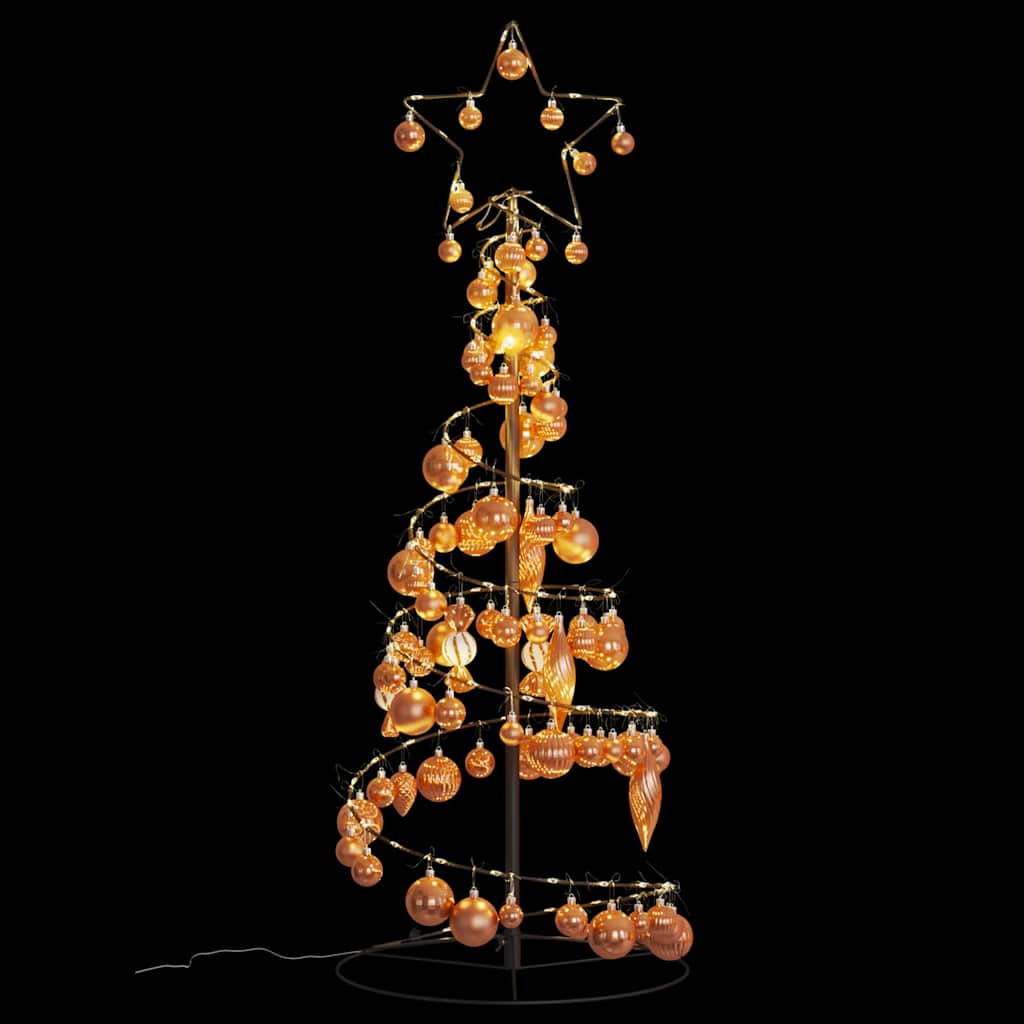 Arbre de Noël cône lumineux avec boules 80 LED 120 cm - Xios Store SNC