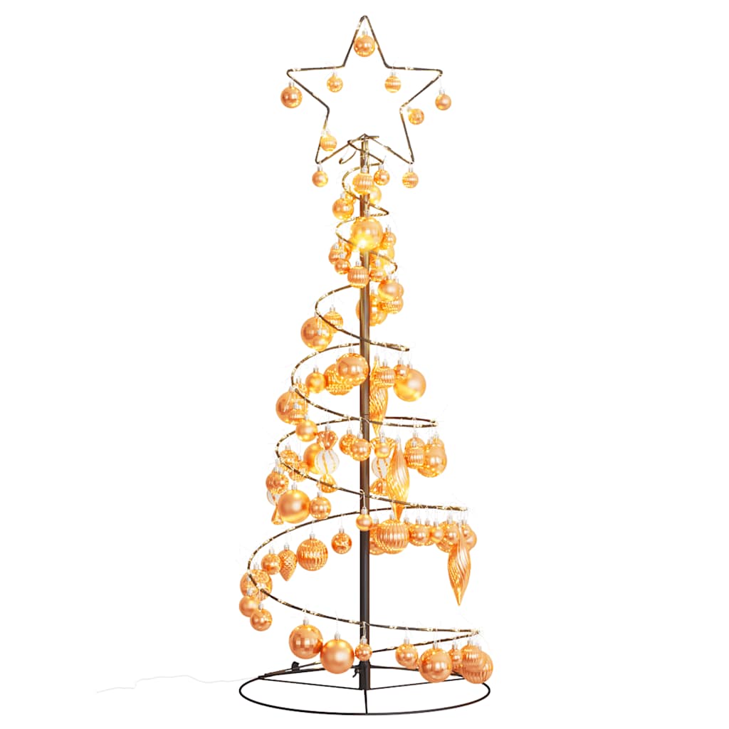 Arbre de Noël cône lumineux avec boules 80 LED 120 cm - Xios Store SNC