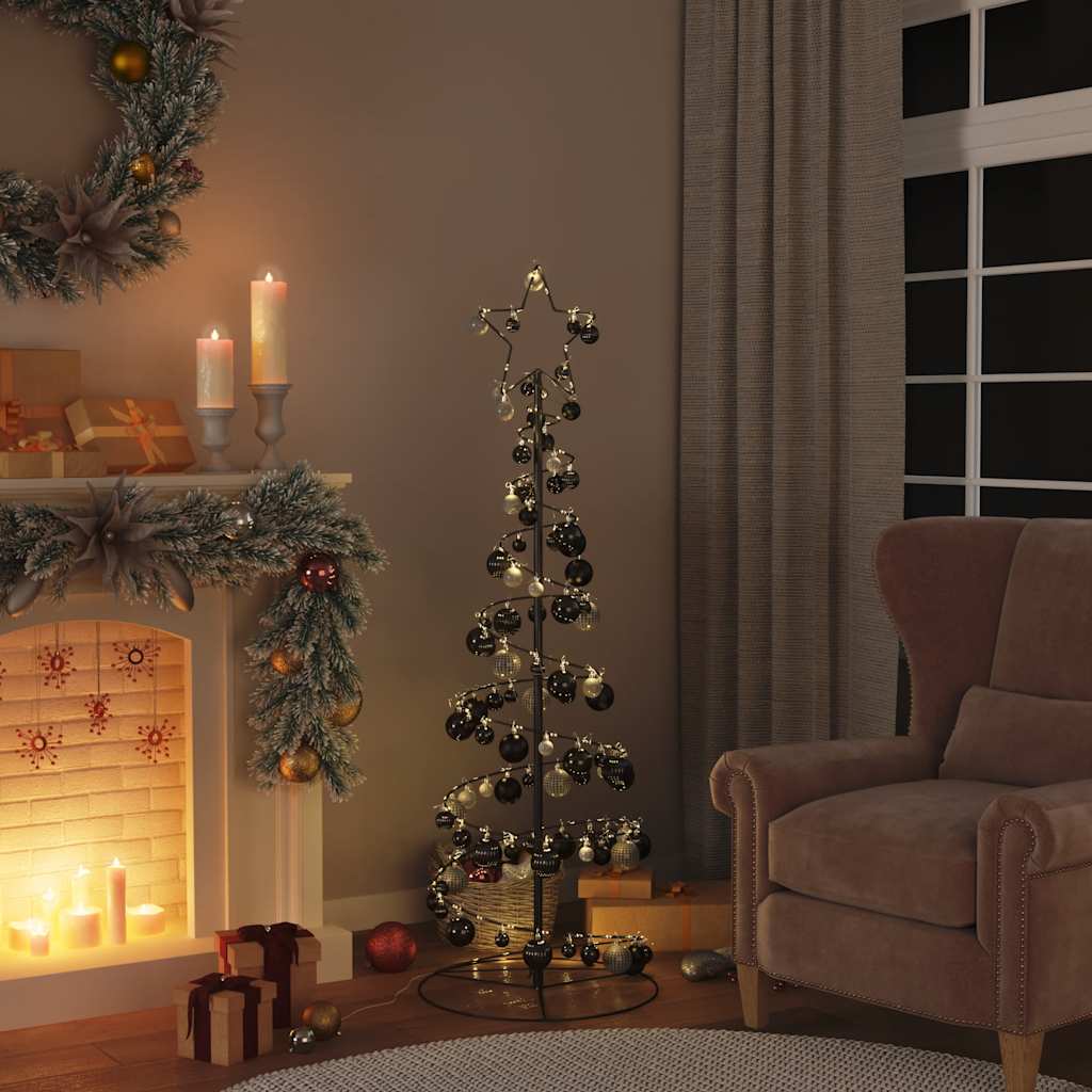 Arbre de Noël cône lumineux avec boules 100 LED 150 cm - Xios Store SNC