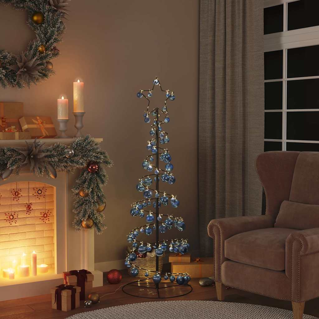 Arbre de Noël cône lumineux avec boules 100 LED 150 cm - Xios Store SNC