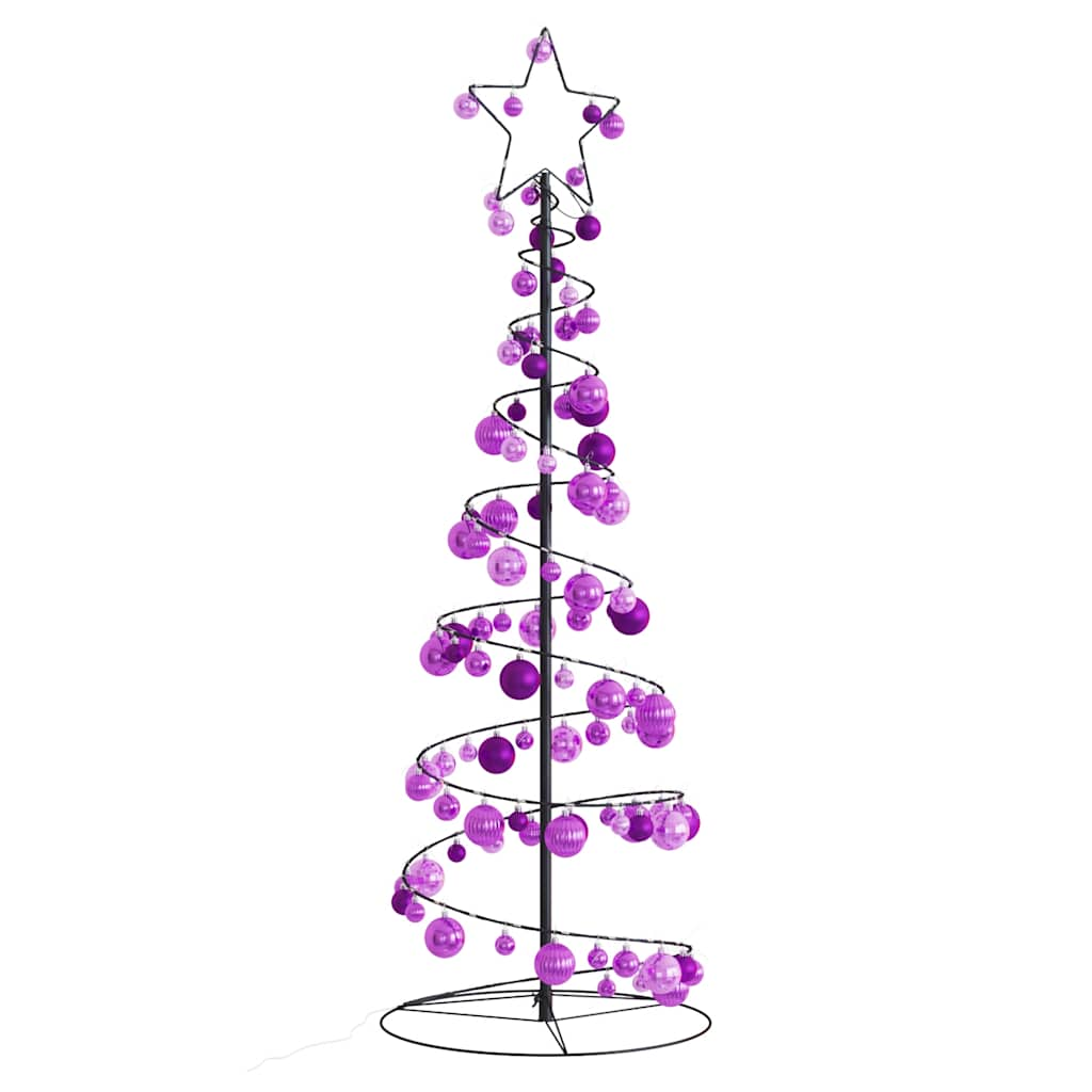 Arbre de Noël cône lumineux avec boules 100 LED 150 cm - Xios Store SNC