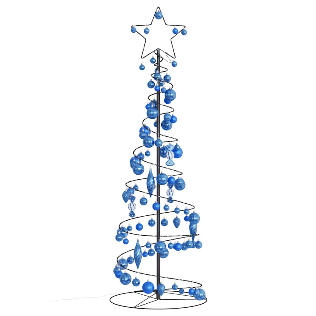 Arbre de Noël cône lumineux avec boules 100 LED 150 cm - Xios Store SNC