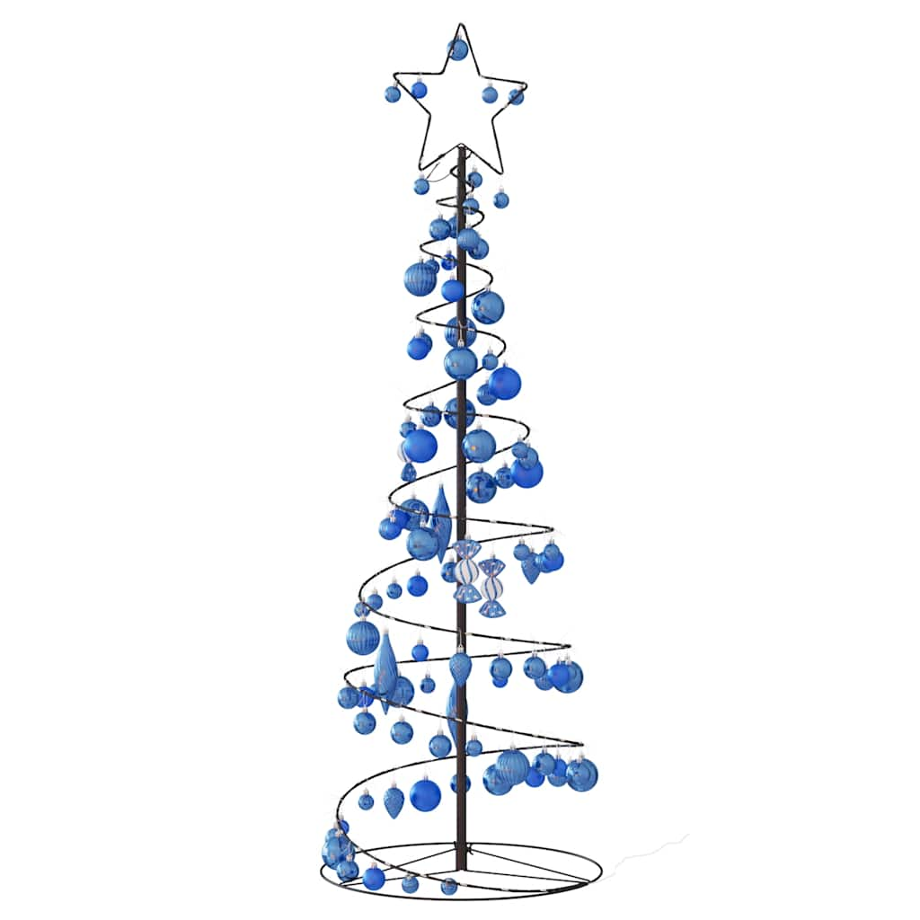 Arbre de Noël cône lumineux avec boules 100 LED 150 cm - Xios Store SNC