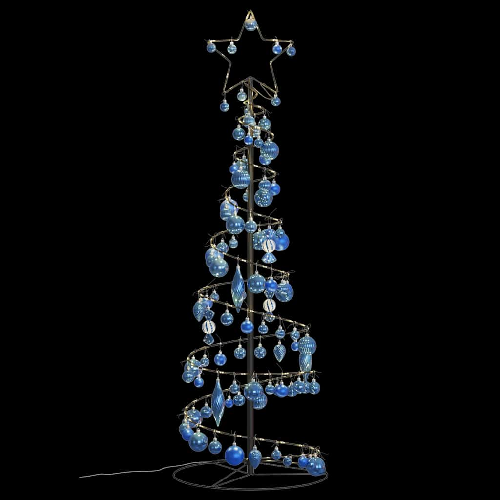 Arbre de Noël cône lumineux avec boules 100 LED 150 cm - Xios Store SNC