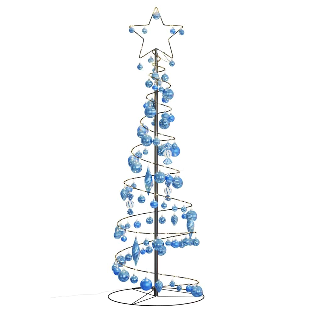 Arbre de Noël cône lumineux avec boules 100 LED 150 cm - Xios Store SNC