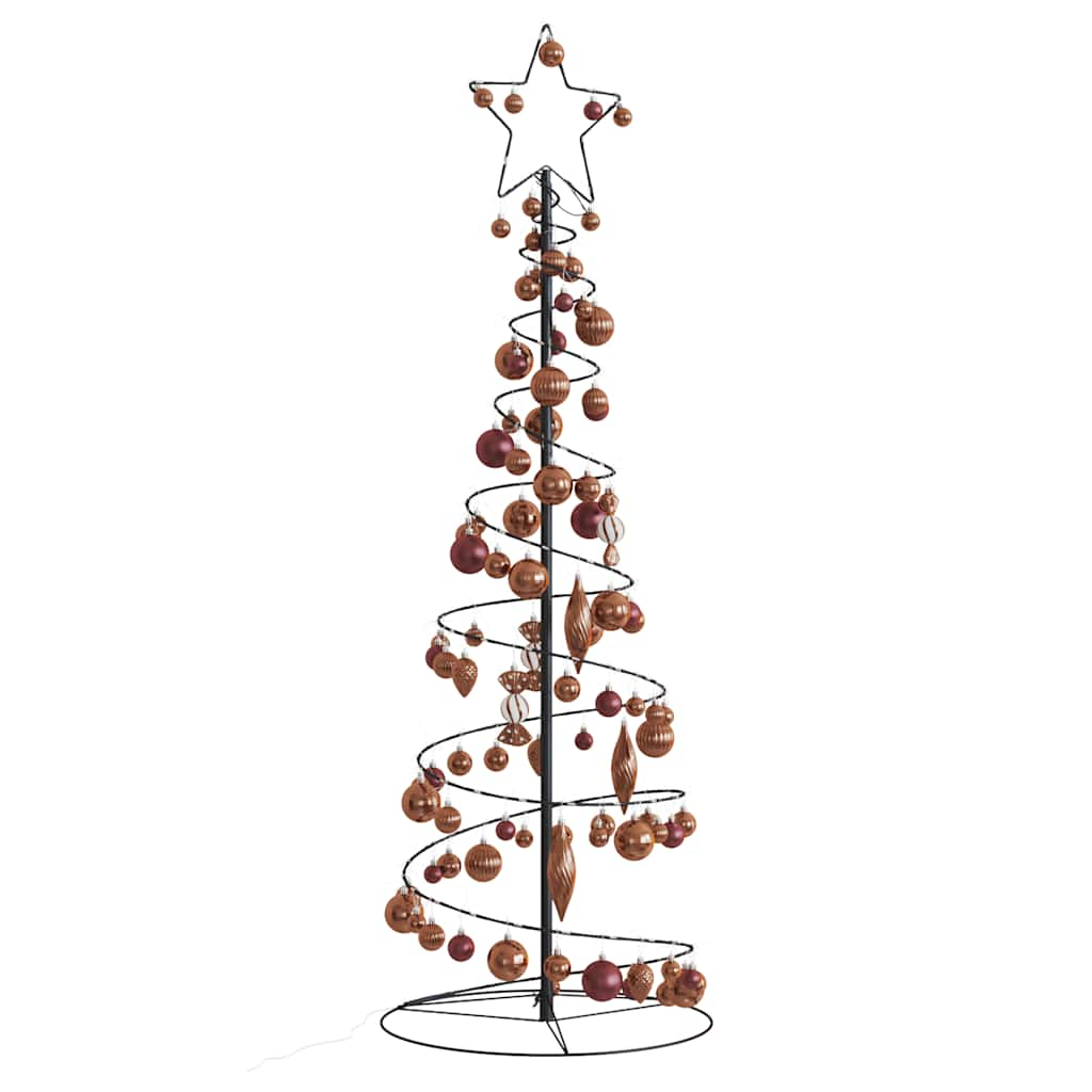 Arbre de Noël cône lumineux avec boules 100 LED 150 cm - Xios Store SNC