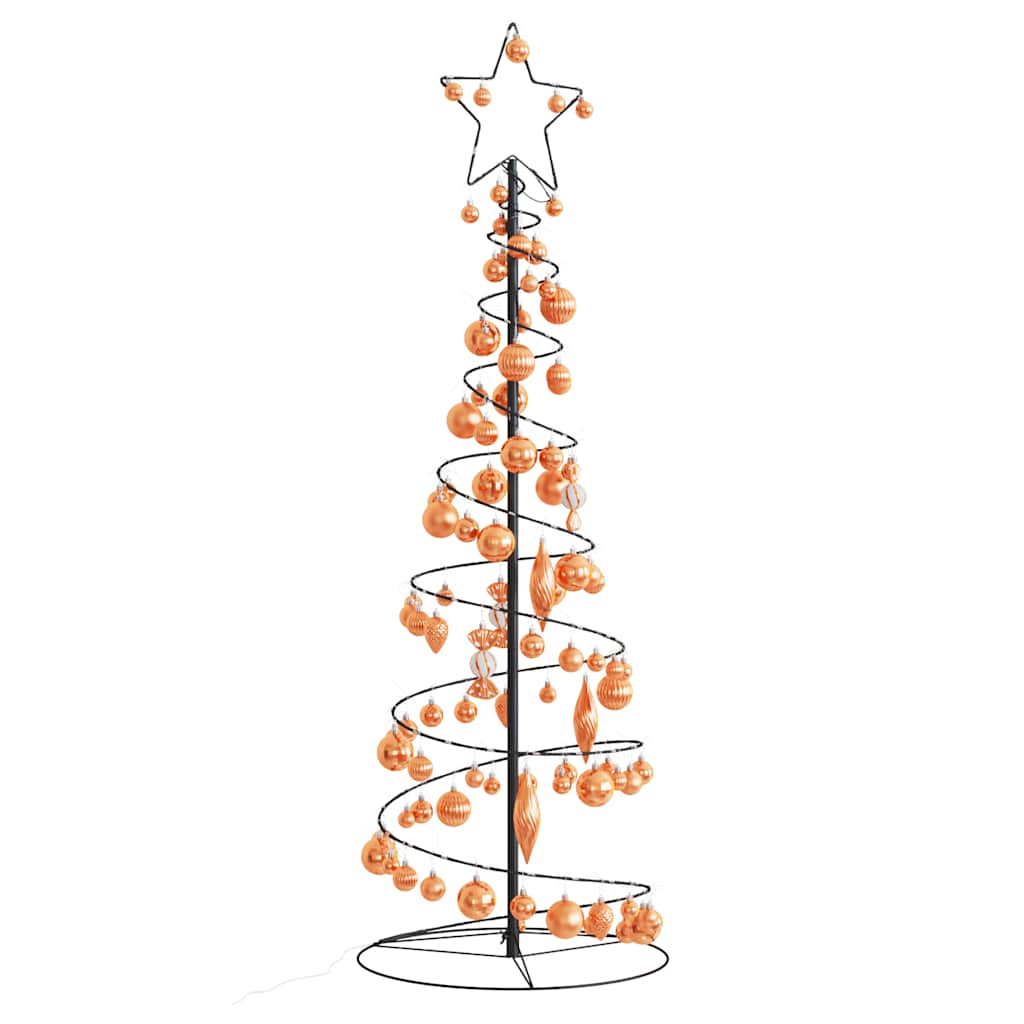 Arbre de Noël cône lumineux avec boules 100 LED 150 cm - Xios Store SNC