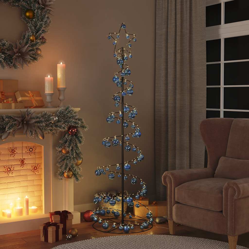 Arbre de Noël cône lumineux avec boules 120 LED 180 cm - Xios Store SNC