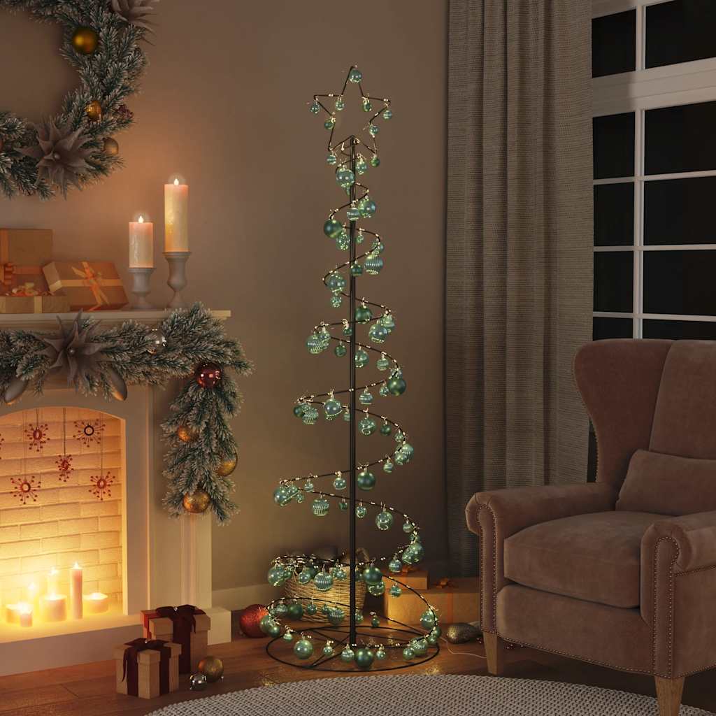 Arbre de Noël cône lumineux avec boules 120 LED 180 cm - Xios Store SNC