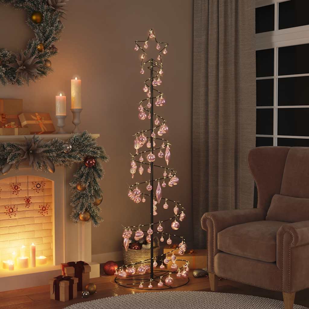 Arbre de Noël cône lumineux avec boules 120 LED 180 cm - Xios Store SNC