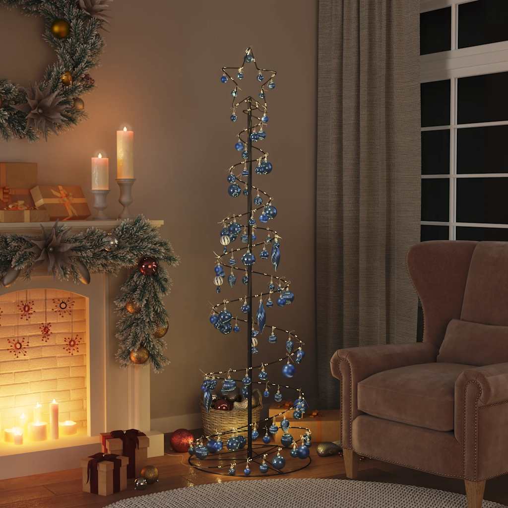 Arbre de Noël cône lumineux avec boules 120 LED 180 cm - Xios Store SNC