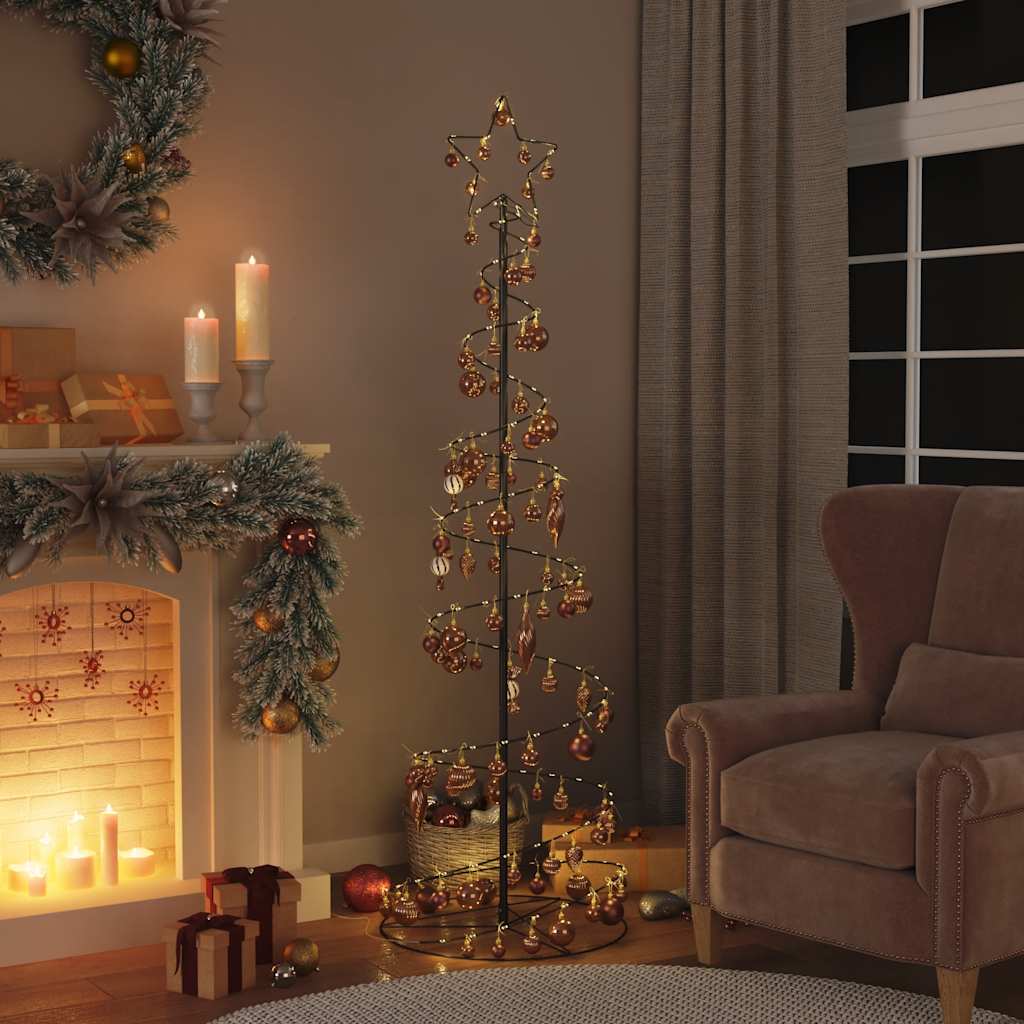 Arbre de Noël cône lumineux avec boules 120 LED 180 cm - Xios Store SNC