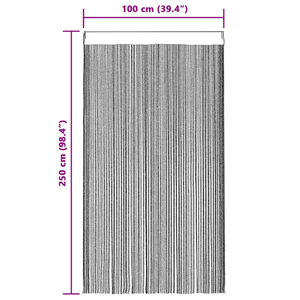 Rideaux à fils 2 pcs or 100x250 cm Rideaux vidaXL