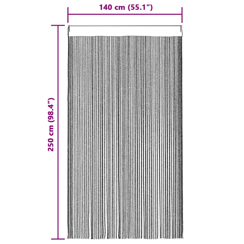 Rideaux à fils 2 pcs or 140x250 cm Rideaux vidaXL