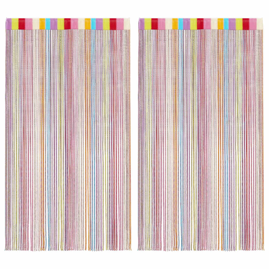 Rideaux à fils 2 pcs multicolore 100x250 cm Rideaux vidaXL