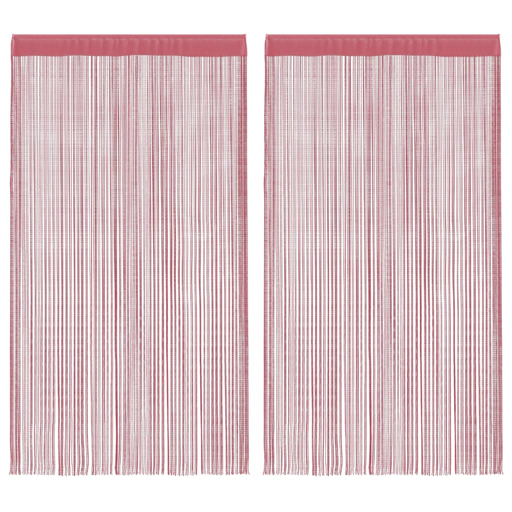 Rideaux à fils 2 pcs rose 100x250 cm Rideaux vidaXL